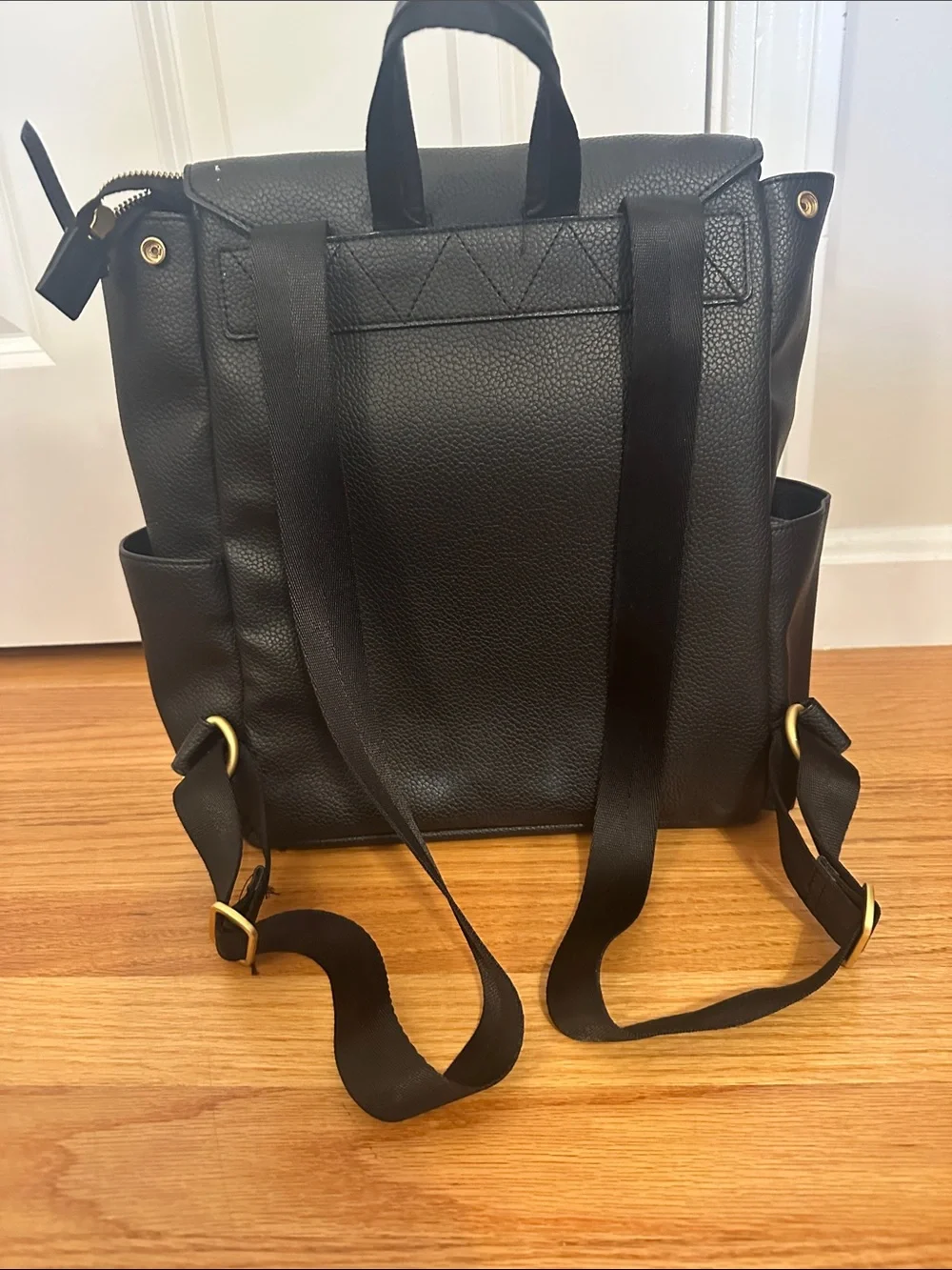 Freshly Picked Black Backpack with Gold Hardware